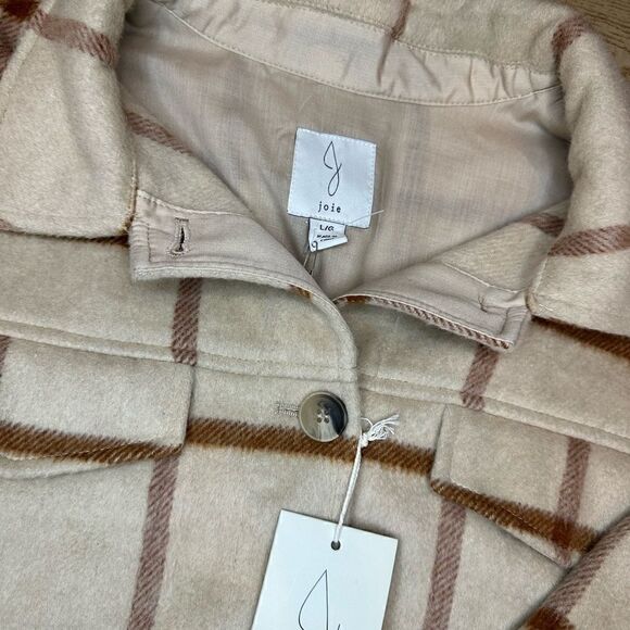 Joie woman Neutral Plaid Fleece jacket/coat! - Picture 5 of 5